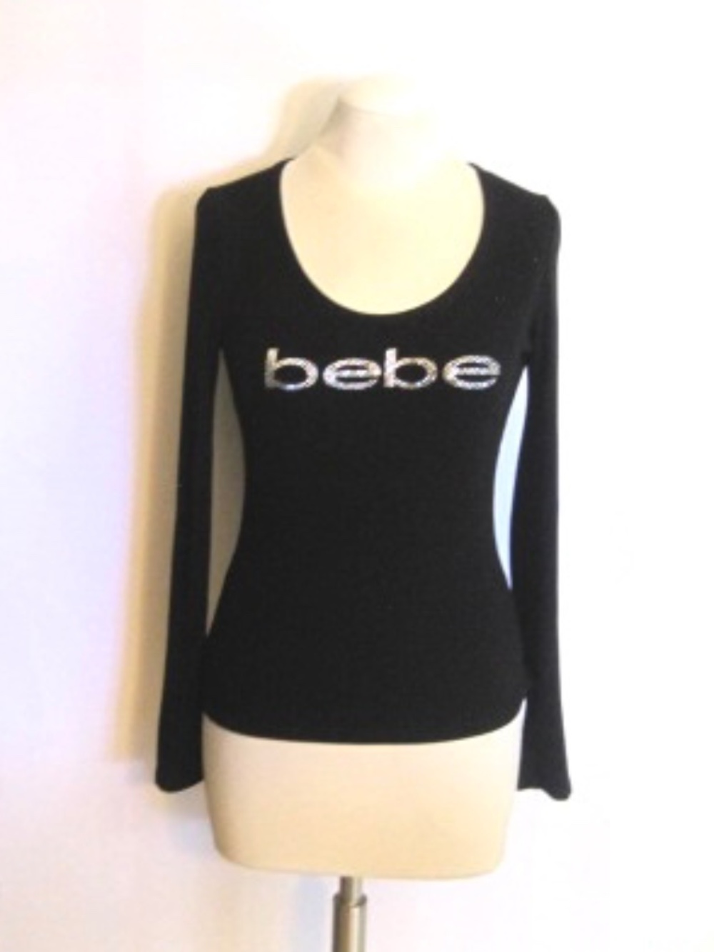 Bebe Logo Ribbed Top
